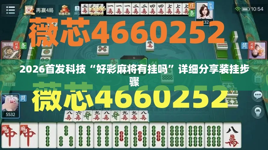 2026首发科技“好彩麻将有挂吗”详细分享装挂步骤
