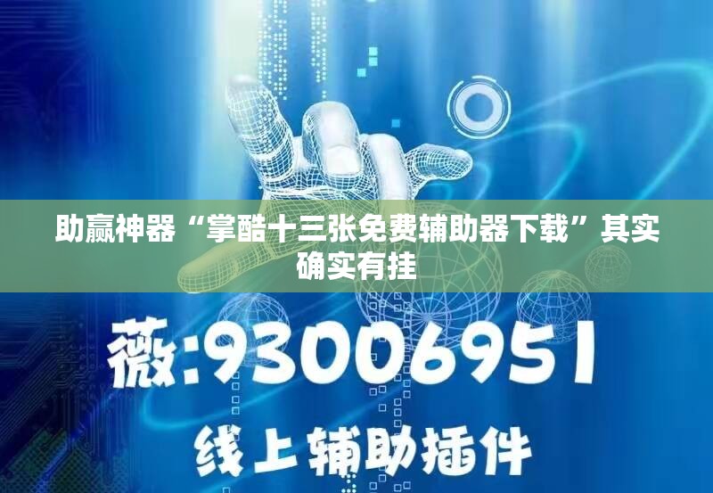 助赢神器“掌酷十三张免费辅助器下载”其实确实有挂