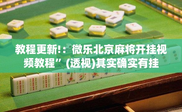 教程更新!：微乐北京麻将开挂视频教程”(透视)其实确实有挂